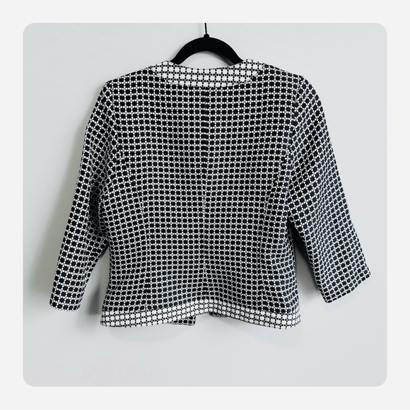 ★ NWT Laundry by Shelli Segal Structured Open Blazer - Navy Blue/White ★ - Picture 12 of 16